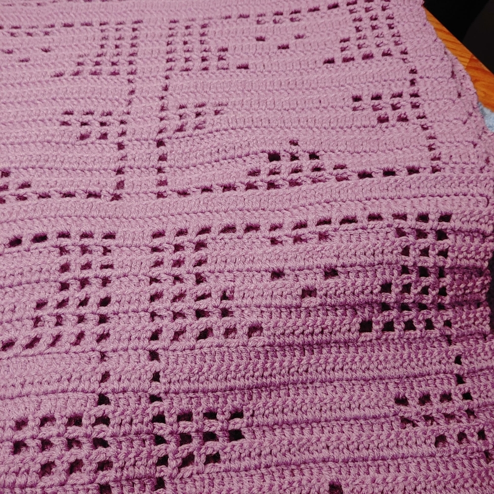 Kids lavender bear Afghan